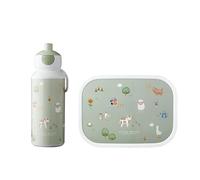 Mepal - Set Déjeuner Campus - Set de Déjeuner pour Enfants avec Bouteille de Boisson Pop-up et Panier-repas - Set de Déjeuner pour L'école - BPA-free - 400 ml + 750 ml - Little Farm
