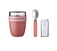 Mepal Set Lunch pot Cuillère pliable Ellipse - Vivid Mauve - Gobelet à céréales pratique et récipient pour transporter les aliments