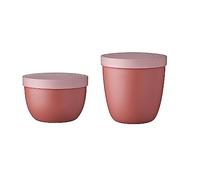 Mepal - Snackpot Duo Pack Ellipse - Rangement pratique pour stocker et transporter les aliments - Congélateur - Passe au lave-vaisselle - Vivid Mauve