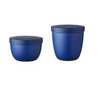 Mepal - Snackpot Duo Pack Ellipse - Rangement pratique pour stocker et transporter les aliments - Congélateur - Passe au lave-vaisselle - Vivid Blue