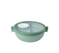Mepal Vita Bol à bento à compartiments multiples Bol supplémentaire avec couvercle, récipient à vinaigrette et plateau - Boîte à bento - Boîte à salade - Sauge nordique