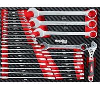 Mephisto Jeu de clés mixtes Pro Line | Kit d'outils pour chariot d'atelier avec clé mixte liquet ourche, clé à molette aspect carbone