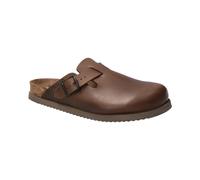 Mephisto Nathan Mules HE Cuir Lisse Marron Foncé Fermeture à Boucle