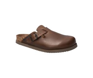 Mephisto Nathan Mules HE Cuir Lisse Marron Foncé Fermeture à Boucle