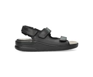 Mephisto - Sandale large en cuir noir - Homme - Chaussures - Noir - Taille: 42 EU