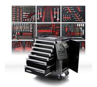 Mephisto XXL Wagon Outils Chariot avec 7 Tiroirs Davon 7 Avec Outil en Soft Incrustations en Carbon-Look Rempli Tiroirs Zzgl. Fixation supplémentaire avec - Jeu de clés à tube