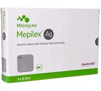 Mepilex AG Lot de 5 pansements en mousse antimicrobienne en silicone souple 6 x 8,5 cm