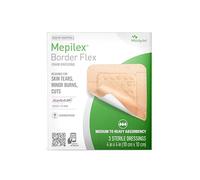 Mepilex Border Flex 10 x 10 cm Pansements de qualité hospitalière pour déchirures de la peau, brûlures mineures et coupures, adhérence imperméable jusqu'à 7 jours