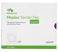 Mepilex Border Flex - Carré 14 x 15 cm (boite de 16 pansements hydrocellulaire Safetac)