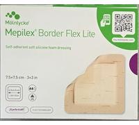 Mepilex Border Flex Lite 7,5x7,5 cm, pansement auto-adhésif en mousse de silicone souple, 5 pc