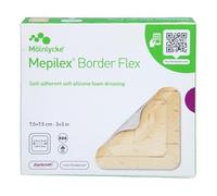 Mepilex Border Flex Lot de 5 pansements en mousse de silicone souple auto-adhésif 7,5 cm x 7,5 cm