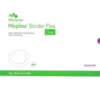 Mepilex Border Flex pansement mousse adhérent 15x19 cm ovale 5 pces
