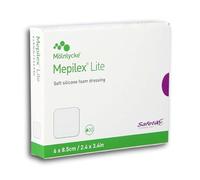 Mepilex Lite 6x8,5 cm | Pansement Hydrocellulaire Mince en Silicone | Technologie Safetac | 5 Pièces