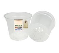 MePla - 100 pièces - Pot de fleurs orchidée ø 15 cm - transparent (ø/h : 14,7/12,5 cm, volume : 1,3 L) - Assure la circulation de l'air et protège efficacement contre l'humidité stagnante