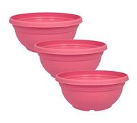 MePla - 3 Pièce Pot de Fleurs Orion avec Bodenloch ø27 CM, Rose, Résistant aux Intempéries De Résistant Aux UV Plastique