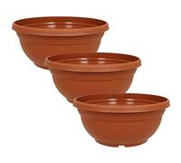 MePla - 3 Pièce Pot de Fleurs Orion avec Bodenloch ø27 CM, Terracotta, Résistant aux Intempéries De Résistant Aux UV Plastique