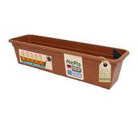 MePla Jardinière de balcon avec réservoir d'eau, 100 cm, terre cuite, jardinière résistante aux intempéries, en plastique résistant aux UV