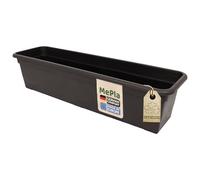 MePla Jardinière de balcon standard longueur 60 cm, largeur 16,7 cm, marron, résistant aux intempéries, en plastique résistant aux UV