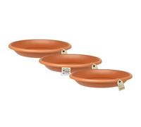 MePla - Lot de 3 soucoupes pour pot de fleurs Cilindro - Soucoupe ronde en plastique - Résistant aux intempéries - Résistant aux UV - Soucoupe - Ø 78 cm (intérieur : Ø 56,8 cm) - Terracotta