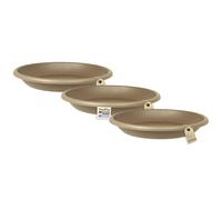 MePla - Lot de 3 soucoupes pour pot de fleurs Cilindro - Soucoupes rondes en plastique - Résistant aux intempéries - Résistant aux UV - Diamètre 78 cm - Taupe