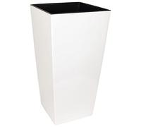 MePla - Pot de fleurs haut Finezia - Résistant aux intempéries - Résistant aux UV - Pot de fleurs - 19 x 19 cm / H 36 cm - Blanc
