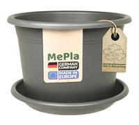 MePla Set 2-TLG Pot à Fleurs Cylindre + Dessous de Verre Convient - Anthracite, Kübel Set Ø 60 + US ø58 cm