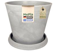 MePla Set De Cache-Pots Locarno + Sous-Pots Rond Gris Anthracite Mat