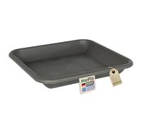 MePla Soucoupe carrée 41 x 41 cm, anthracite, résistant aux intempéries, en plastique résistant aux UV