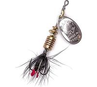 Mepps Cuiller Tournante A Palette Ovale Aglia Mouche N°2-4,5G - Argent Mouche Noire