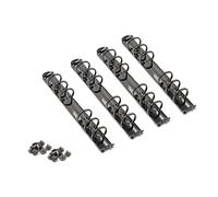 Meprotal Lot de 4 classeurs en métal à 6 anneaux pour cahiers A6 - Kit de remplacement pour loisirs créatifs, album photo, classeur de rangement (noir)