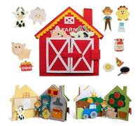 meqbem® PANTAWORLDS® | Quiet Book | Livre sensoriel éducatif |Livre d'eveil pour bébé et enfant | Jeu Montessori | Jeu pour enfants (My Farm Day, Pièce unique)