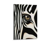 MEQKTQIMA Impression sur toile représentant un œil de zèbre - Décoration murale moderne pour chambre à coucher - 60 x 90 cm