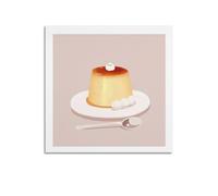 MEQKTQIMA Impression sur toile simple couleur crème caramel à plat pour décoration murale moderne pour chambre à coucher familiale (60 x 60 cm)