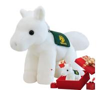 Mequou Cheval en Peluche,Coussin Décoratif 21cm Mascotte Mignonne 2026 - Animal en Peluche Petit Cheval Réaliste | pour Halloween Noël Saint-Valentin Anniversaire Remise De Diplôme Nouvel an Maison