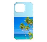 Mer Bleue de Palmiers tropicaux et Le Ciel Été [Heure d'été] Côte sud de l'île Coque pour iPhone 16 Pro