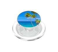 Mer Bleue de Palmiers tropicaux et Le Ciel Été [Heure d'été] Côte sud de l'île PopSockets PopGrip pour MagSafe