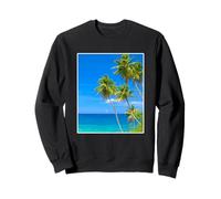 Mer Bleue de Palmiers tropicaux et Le Ciel Été [Heure d'été] Côte sud de l'île Sweatshirt