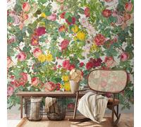 Mer de Fleurs Papier Avec Üppigen Rose Et Fleurs En Couleurs Et Ei