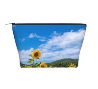 Mer De Tournesol Et Nuages Blancs De Ciel Bleu, Trousse de Toilette Trousse de Maquillage Sac à cosmétiques Trousse de Toilette de Voyage Portable