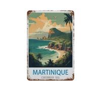 Mer des Caraïbes de la Martinique,Vintage Métal Signe D'Étain pour la Maison Cuisine Ferme Jardin Garage Décoration Murale(15x30cm)6x12 inch-D76