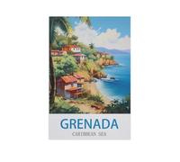 Mer des Caraïbes, Grenade,Puzzles Personnalisés, 1000 Pièces Puzzle en Papier, pour Enfants Adultes Famille Jeu Difficulté Défi Puzzles(50x70cm)-GE57