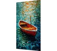 Mer Diamond Painting Adulte, 5D Diamond Painting Bateau Peinture Diamant Adulte Enfant Bricolage Cristal Strass Point de Croix Broderie Diamant Kit Complet, Décoration Murale Cadeau 70x140cm v1-e37