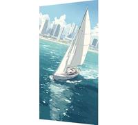 Mer Diamond Painting Voilier Diamond Painting Kit Complet, Peinture Diamant Adulte Bricolage 5D Cristal Strass Point de Croix Broderie Diamant Kit Complet, Tableau Decoration Murale 80x160cm u9-21byc