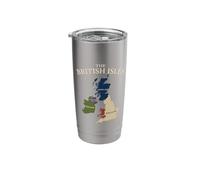 Mer d'Irlande des îles britanniques Écosse Pays de Galles Angleterre Pièces de monnaie Gobelet isotherme en acier inoxydable double paroi