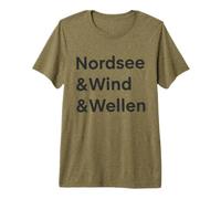 mer du Nord Vent Vagues côte mer Vacances à la Plage T-Shirt Haut de Gamme