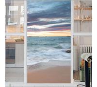 Mer Film Fenetre Electrostatique Plage Film Fenetre Anti Regard Salle De Bain Film Fenetre Anti Regard pour Maison Bureau Chambre Cuisine Portes 43x120cm