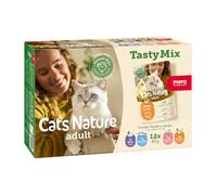 Mera Cats Nature Adult Tasty Mix Premium Nourriture Humide pour Chat 12 x 85 g | sans Sucre ni céréales | Nourriture Humide pour Chats Adultes à Haute teneur en Viande | Pack avantageux