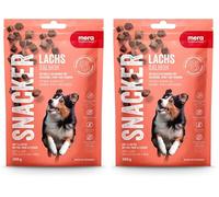 Mera Saumon Snacker (1 x 200 g), sans céréales, friandises Douces pour Chien pour l'entraînement ou comme collation, friandises charnues copieuses pour Tous Les Chiens (Lot de 2)