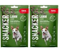Mera Snacker Agneau (1 x 200 g), sans céréales, friandises Douces pour Chien pour l'entraînement ou comme collation, friandises charnues copieuses pour Tous Les Chiens (Lot de 2)