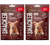 Mera Snacker bœuf (1 x 200 g), sans céréales, friandises Douces pour Chien pour l'entraînement ou comme collation, friandises charnues copieuses pour Tous Les Chiens (Lot de 2)